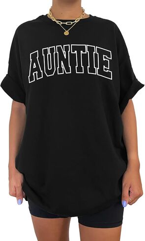 Women Auntie Tshirt Oversize Aunt Shirts Cute Love Heart Tees Fashion Aunt Shirt Funny Short Sleeve Tops in Saudi Arabia