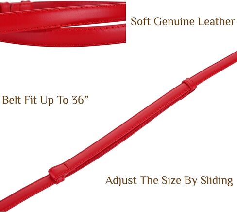 حزام جلد طبيعي ناعم ورفيع للنساء من سي بي، حزام خصر قابل للتعديل مصنوع من خليط معدني بلون ذهبي in Kuwait