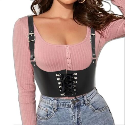 Navoky الخصر الشرير حزام تسخير الجلود القوطي الهذيان قابل للتعديل الجسم مشد الملحقات للنساء والفتيات للحزب، كوسبلاي، والمواعدة in Kuwait
