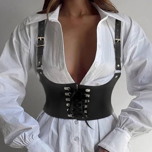 Navoky الخصر الشرير حزام تسخير الجلود القوطي الهذيان قابل للتعديل الجسم مشد الملحقات للنساء والفتيات للحزب، كوسبلاي، والمواعدة in Kuwait