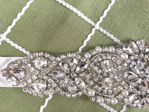 أحزمة ZIUMUDY للزفاف من حجر الراين مصنوعة يدويًا من الكريستال الشفاف وأحزمة الزفاف لفساتين السهرة in Kuwait