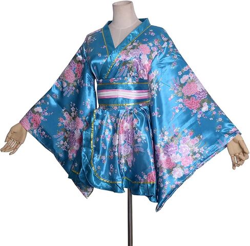 Women's Short Kimono Costume Floral Geisha Lolita Yukata Asia Traditional Sexy Bathrobe Sleepwear Robe Belt Outfit in Saudi Arabia