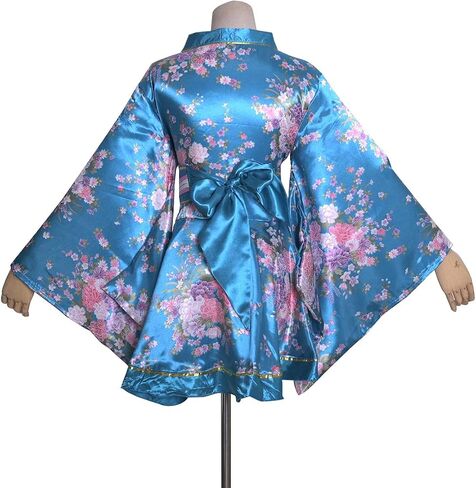 Women's Short Kimono Costume Floral Geisha Lolita Yukata Asia Traditional Sexy Bathrobe Sleepwear Robe Belt Outfit in Saudi Arabia