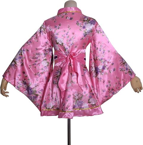 Women's Short Kimono Costume Floral Geisha Lolita Yukata Asia Traditional Sexy Bathrobe Sleepwear Robe Belt Outfit in Saudi Arabia
