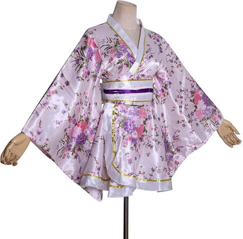 Women's Short Kimono Costume Floral Geisha Lolita Yukata Asia Traditional Sexy Bathrobe Sleepwear Robe Belt Outfit in Saudi Arabia