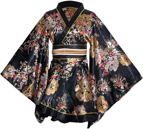 Women's Short Kimono Costume Floral Geisha Lolita Yukata Asia Traditional Sexy Bathrobe Sleepwear Robe Belt Outfit in Saudi Arabia