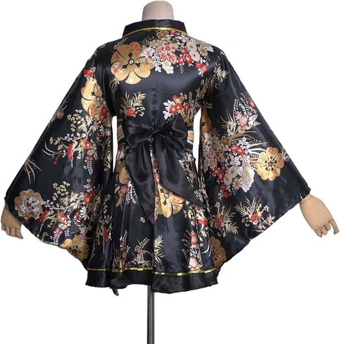 Women's Short Kimono Costume Floral Geisha Lolita Yukata Asia Traditional Sexy Bathrobe Sleepwear Robe Belt Outfit in Saudi Arabia
