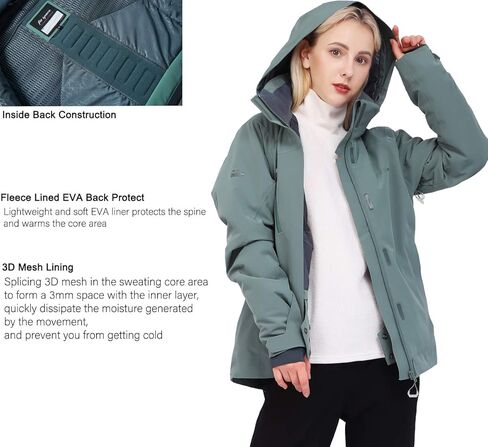 سترة تزلج على الجليد من Fit Space للنساء مقاومة للماء وقابلة للتنفس 15K معطف شتوي للثلج ملابس تقنية in Kuwait