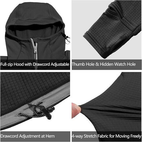 سترة جري نسائية شتوية خفيفة الوزن من الصوف الدافئ من Little Donkey Andy تسمح بالتهوية، سترة حرارية للتنزه سيرًا على الأقدام in Kuwait