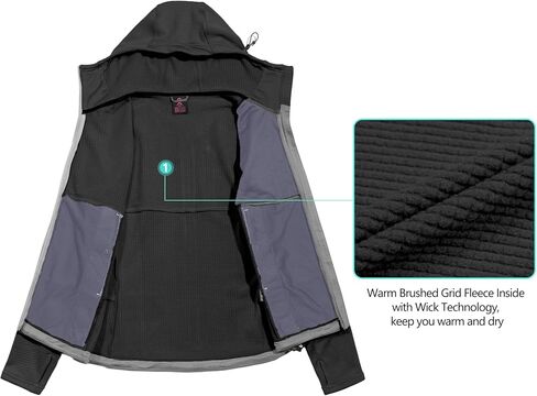 سترة جري نسائية شتوية خفيفة الوزن من الصوف الدافئ من Little Donkey Andy تسمح بالتهوية، سترة حرارية للتنزه سيرًا على الأقدام in Kuwait