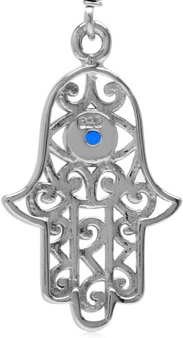 Silvershake 925 Sterling Silver Evil Eye On Hamsa Hand Dangle Hook Earrings Protective Symbol Jewelry for Women in Saudi Arabia