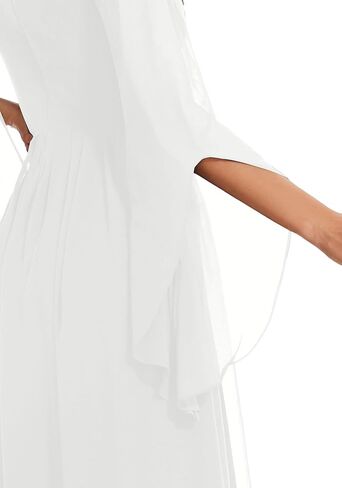 فساتين رسمية للنساء للسهرة بأكمام طويلة وفتحة رقبة على شكل حرف V وطول فستان أم العروس in Saudi Arabia