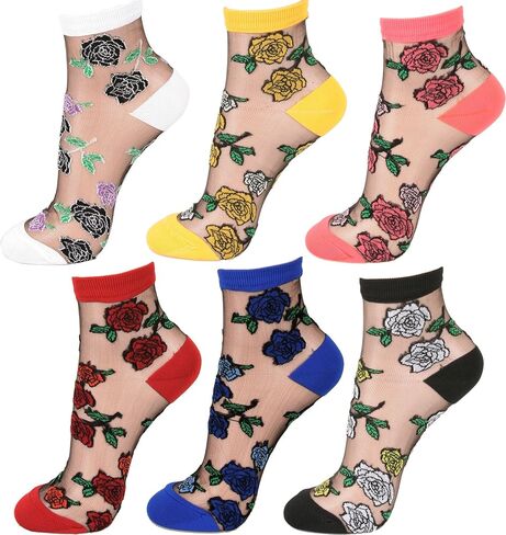 STYLEGAGA Women Mesh Transparent sheer casual ankle high socks in Saudi Arabia