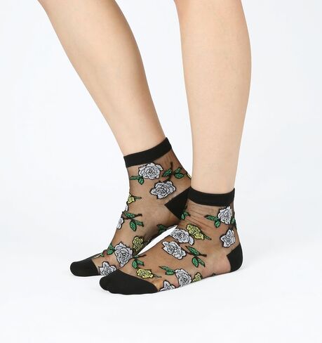 STYLEGAGA Women Mesh Transparent sheer casual ankle high socks in Saudi Arabia