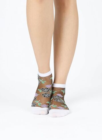 STYLEGAGA Women Mesh Transparent sheer casual ankle high socks in Saudi Arabia