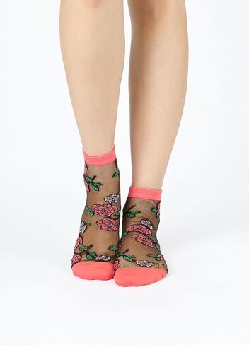 STYLEGAGA Women Mesh Transparent sheer casual ankle high socks in Saudi Arabia