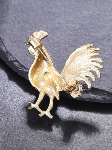 Roosters Crystal Brooch Pins Elegant Rhinestone Animal Lapel Brooches Novelty Funny Pins Fashion Jewelry Suit Brooches Accessories for Women Girl, Metal, goldstone in Kuwait