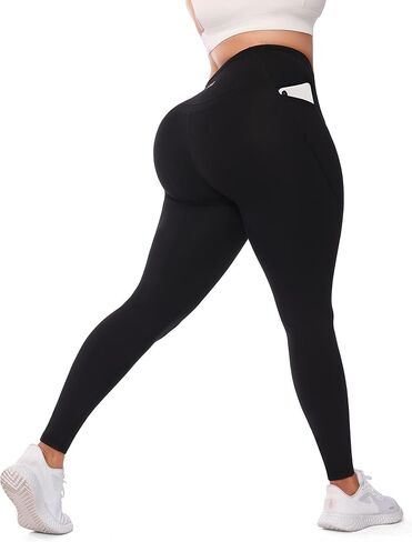 VFUS Butt Lifting High Waist Workout Leggings for Women Tummy Control with Pockets Non See Through Yoga Pants Plus Size in Saudi Arabia