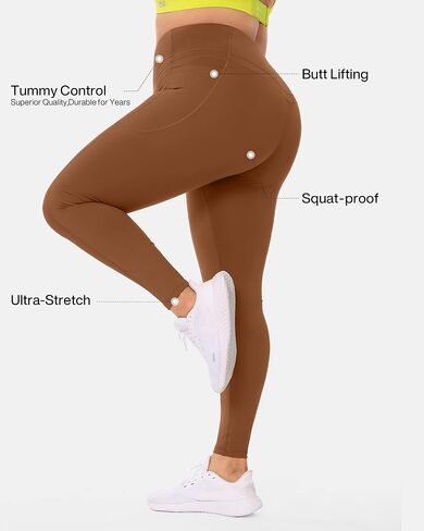 VFUS Butt Lifting High Waist Workout Leggings for Women Tummy Control with Pockets Non See Through Yoga Pants Plus Size in Saudi Arabia