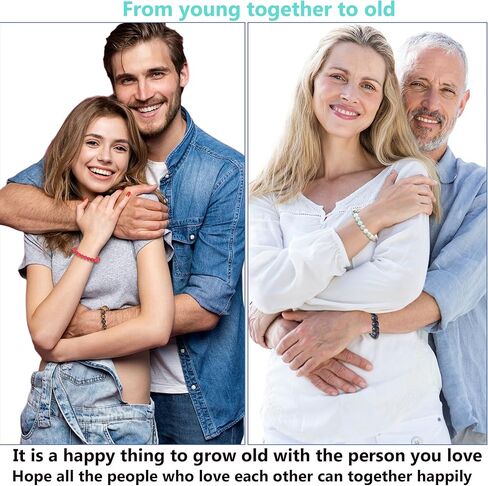 SONNYX الحجر الطبيعي مطرز سوار للرجال النساء شفاء كريستال الخرزة سوار للزوج زوجة الأحجار الكريمة تمتد سوار قابل للتعديل 8mm الخرز سوار لعيد ميلاد الأب عيد الأم هدية عيد الميلاد in Kuwait