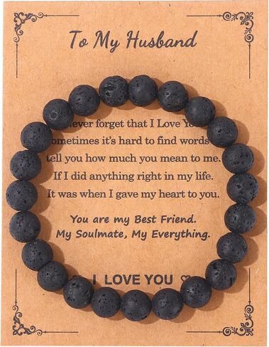 SONNYX الحجر الطبيعي مطرز سوار للرجال النساء شفاء كريستال الخرزة سوار للزوج زوجة الأحجار الكريمة تمتد سوار قابل للتعديل 8mm الخرز سوار لعيد ميلاد الأب عيد الأم هدية عيد الميلاد in Kuwait