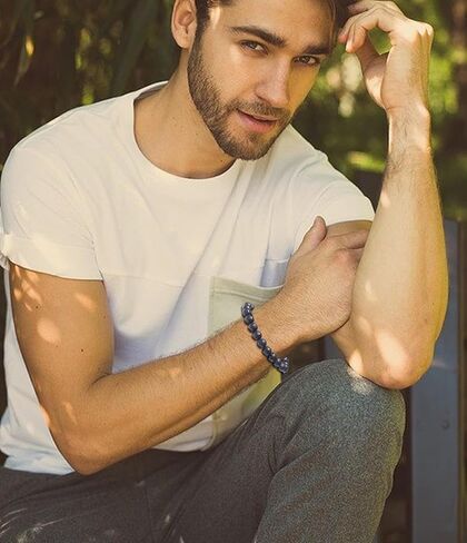 SONNYX الحجر الطبيعي مطرز سوار للرجال النساء شفاء كريستال الخرزة سوار للزوج زوجة الأحجار الكريمة تمتد سوار قابل للتعديل 8mm الخرز سوار لعيد ميلاد الأب عيد الأم هدية عيد الميلاد in Kuwait