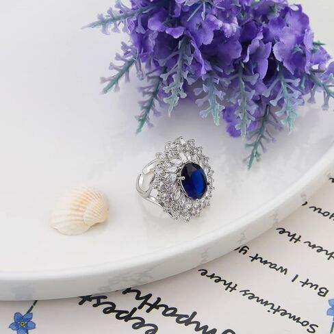 Silvery with Color Zircon  Adjustable Created Rings | Stacking Rings | Rings for Women Girls in Kuwait