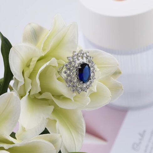 Silvery with Color Zircon  Adjustable Created Rings | Stacking Rings | Rings for Women Girls in Kuwait