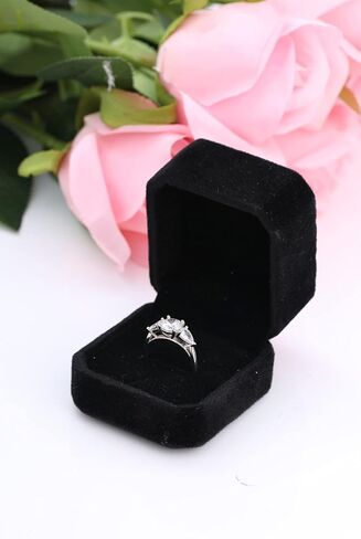 خاتم خطوبة من الفضة الاسترليني عيار 925 للنساء من ياريسول بتصميم كمثرى ودائري ومرصع بحجر زركونيا مكعب ايه ايه ايه مقاس 5-10 in Kuwait