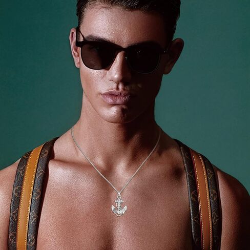 قلادة مرساة من الفضة الاسترليني عيار 925 من تو انتس، قلادة بتصميم ايمان وامل الحب قلادة متقاطعة، مجوهرات مسيحية هدايا للنساء والرجال، فضة استرليني، بدون احجار كريمة, فضة استرلينية, لا أحجار كريمة in Kuwait