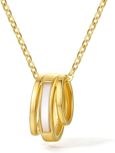 عقد بقلادة سلسلة ذهبية مع عرق اللؤلؤ قلادة انيقة من الفضة الاسترلينية للنساء in Kuwait