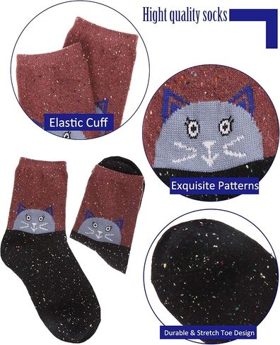 EBMORE المرأة الصوف المشي الجوارب الدافئة سميكة الشتاء التمهيد الدافئ طاقم المقصورة السيدات العمل الجوارب لينة للطقس البارد, Shoe Size: 6-10 in Kuwait