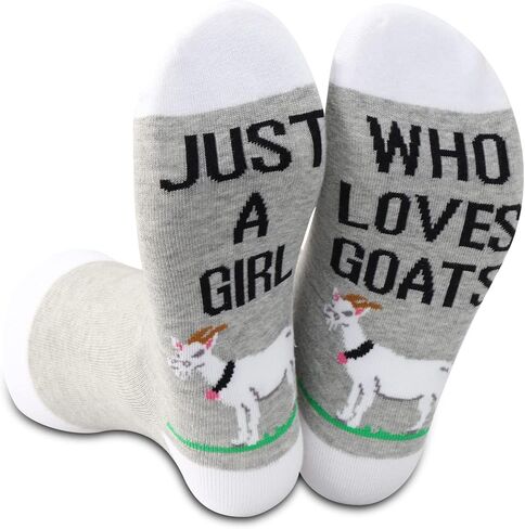 LEVLO 2 Pairs Goat Socks Goat Lover Gift Just A Girl Who Loves Goats Novelty Socks For Women Girls in Saudi Arabia