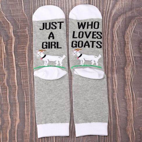 LEVLO 2 Pairs Goat Socks Goat Lover Gift Just A Girl Who Loves Goats Novelty Socks For Women Girls in Saudi Arabia