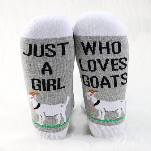 LEVLO 2 Pairs Goat Socks Goat Lover Gift Just A Girl Who Loves Goats Novelty Socks For Women Girls in Saudi Arabia