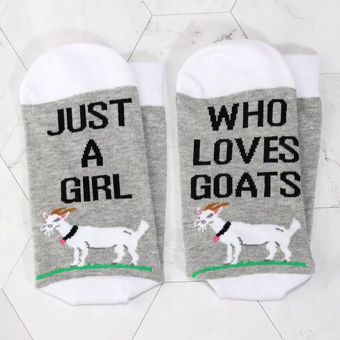 LEVLO 2 Pairs Goat Socks Goat Lover Gift Just A Girl Who Loves Goats Novelty Socks For Women Girls in Saudi Arabia