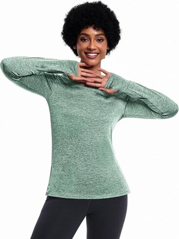 ايه دي او ام قمصان رياضية للنساء باكمام طويلة وقصة جافة مناسبة لصالة الالعاب الرياضية واليوغا والجري وماص للرطوبة in Kuwait