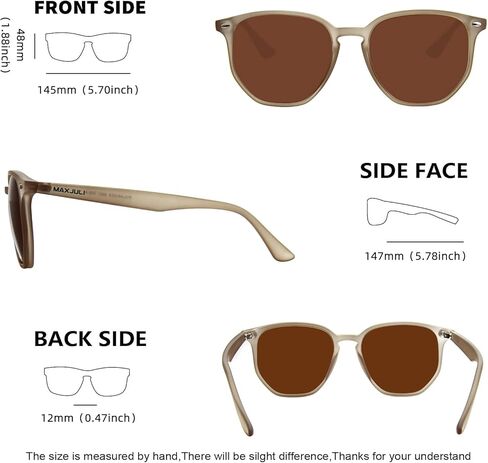 ماكسجولي نظارة شمسية بعدسات سداسية مستقطبة للنساء والرجال باطار مضلع TR90 8821 in Kuwait