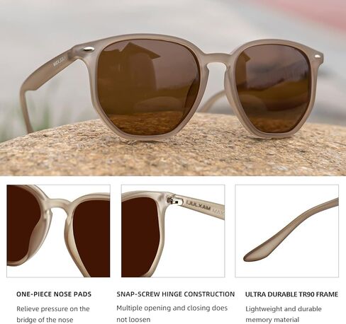 ماكسجولي نظارة شمسية بعدسات سداسية مستقطبة للنساء والرجال باطار مضلع TR90 8821 in Kuwait