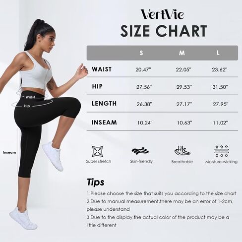 Vertvie Capri طماق اليوغا للنساء، عالية الخصر التحكم في البطن تجريب طماق لينة Scrunch بعقب رفع ممارسة السراويل in Saudi Arabia