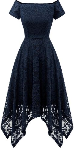 فستان وصيفة العروس نسائي من الدانتيل الزهري من Wedtrend فستان بكتف مكشوف عالي الطول لحفلات الكوكتيل in Kuwait