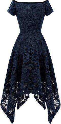 فستان وصيفة العروس نسائي من الدانتيل الزهري من Wedtrend فستان بكتف مكشوف عالي الطول لحفلات الكوكتيل in Kuwait