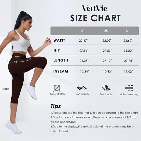 Vertvie Capri طماق اليوغا للنساء، عالية الخصر التحكم في البطن تجريب طماق لينة Scrunch بعقب رفع ممارسة السراويل in Saudi Arabia