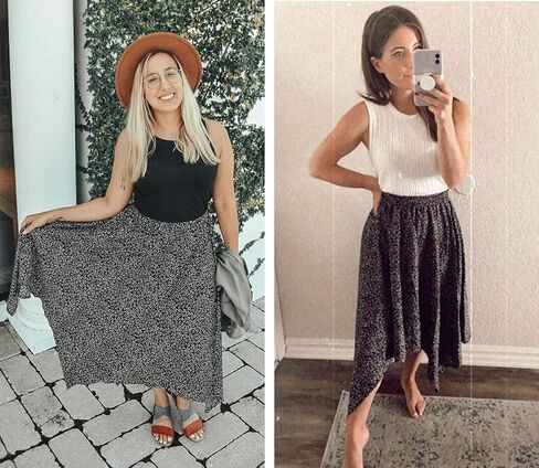 Hibluco Women's Midi Skirt High Waist Asymmetrical Floral Skirt Boho Skirts in Saudi Arabia