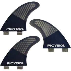 مجموعة Thruster 3 زعانف | زعانف لوح ركوب الأمواج من الألياف الزجاجية G5 على شكل قرص العسل | يعمل مع جميع ألواح التزلج ذات التبويب الواحد in Kuwait