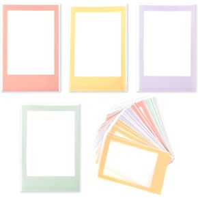 Kpop Photocard Sleeves Solid Color Frame Photo Card Film Transparent 3 Inch Card Sleeve with Minimalist Colored Edging 40 PCS K-pop Idol Photocard Decorative Accessories K-pop Stuff Gifts (59×89mm)