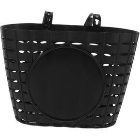Garneck Children Bike Basket Plastic Front Handlebar Bicycle Basket Detachable Removable Easy Install Quick Released Basket for Kids Bike Black Size S