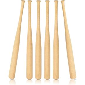 Marsui Mini Baseball Bat 18 Inch Unfinished Wooden Bats Small Baseball Bats Unpainted Wood Baseball Bats Baseball Bat Craft for DIY Painting Ball Sports Games Party Favors Craft (6 Pcs)