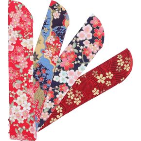 STOBOK Vintage Decor 4pcs Folding Hand Fan Bag Silk Chinese Hand Fan Sleeve Protector Pouch Pocket Fan Case Cover Japanese Handheld Fan Carrying Bag Bag for Dance Hand Held Fan