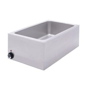 Commercial Full-Size Electric Countertop Food Warmer Portable Steam Table Bain Marie for Concession Buffet Hotel Caterer | Adjustable Thermostat, 12" x 20" Opening, Stainless Steel, 120V, 1500W